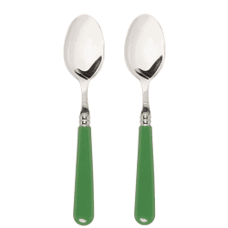 Image showing the Set of 2 Dessert Spoons, Green product.