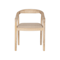 Image showing the Anbu Mango Wood Upholstered Dining Chair, Natural product.
