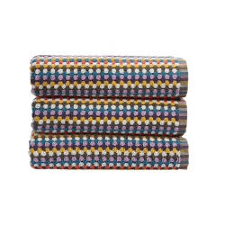 Image showing the Carnaby Stripe Towel, Bath Sheet, White/Pink/Blue/Orange product.