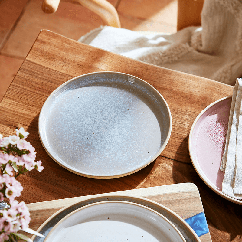 Minerals Set of 4 Side Plates, D21.5cm, Aqua