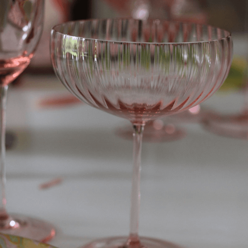 Lyon Set of 2 Champagne Saucers, 210ml, Rosa