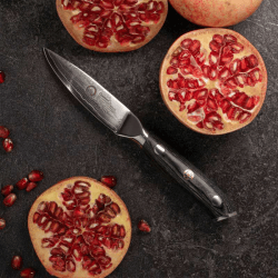 Image showing the Q30 Series Damascus Steel Paring Knife, 9cm, Black product.