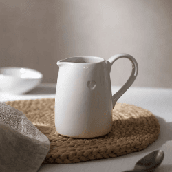 Image showing the Bourton Heart Jug, White product.