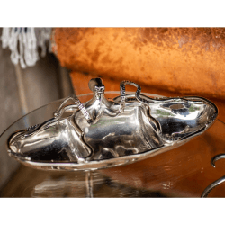 Image showing the Octopus Collection 3 section server, H10 x W43 x D20cm, Nickel Plated Aluminium product.