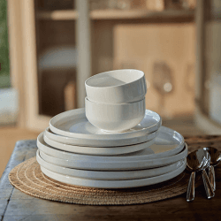 Image showing the 12 Piece Dinner Set, Ecru product.