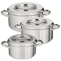 Image showing the Stainless Steel 3 Piece Casserole Set product.