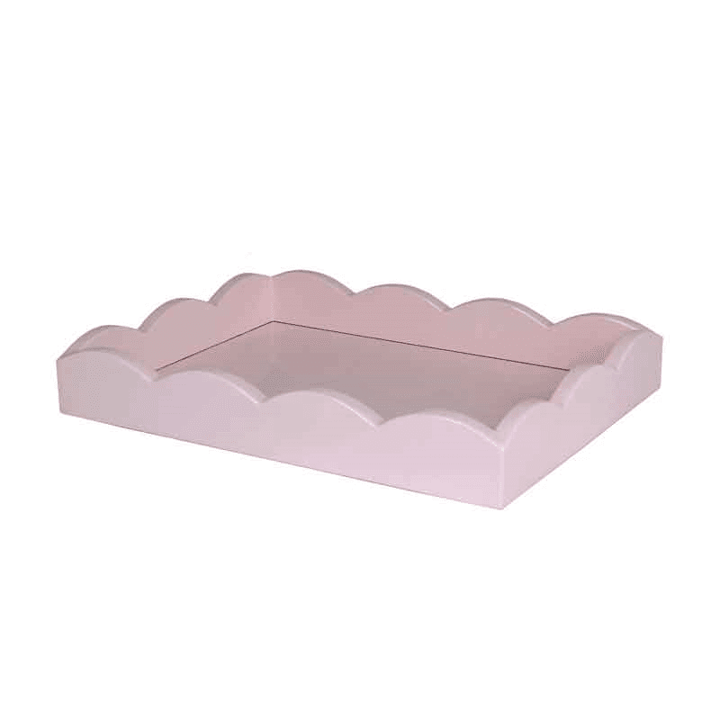 Lacquered Scallop Tray 28 x 20cm, Pale Pink