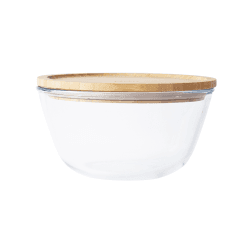Image showing the Glass Bowl With Bamboo Lid, 1.6L, Clear product.