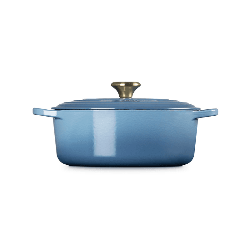Signature Cast Iron Oval Casserole, 27cm, Chambray