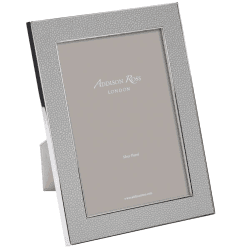 Image showing the Faux Shagreen Photograph frame, 8 x 10" with 24mm border, Grey With Silver Plate product.
