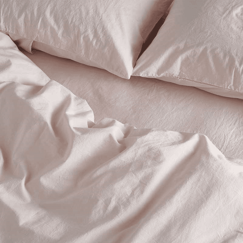 Relaxed Cotton King Size Duvet Cover, Rose