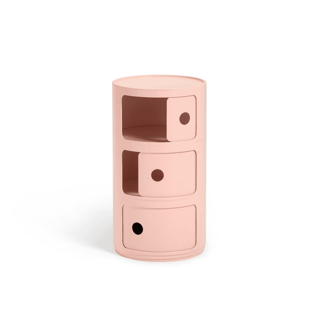 Componibili 3 door cabinet, H58 x W32 x D32 cm, Pink