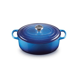 Image showing the Signature Cast Iron Oval Casserole, 29cm, Azure product.
