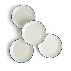 Image showing the Gordon Ramsay Maze Denim Line Set of 4 Plates, D22cm, White product.