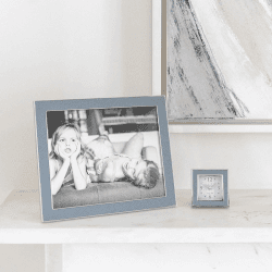 Image showing the Faux Shagreen Photograph frame, 8 x 10" with 24mm border, Grey With Silver Plate product.