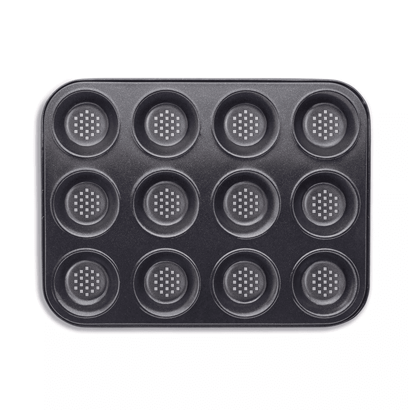 Precision Plus 12 Hole Shallow Muffin Tin, Black