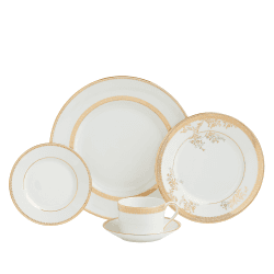 Image showing the Lace 10 Piece Dinnerware Set, Gold product.