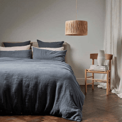 Image showing the Linen Super King Duvet Cover, Ink product.