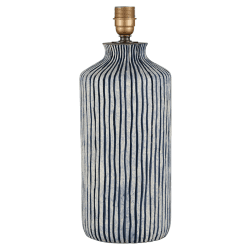 Image showing the Tall Blue Stripe Ceramic Table Lamp Base product.