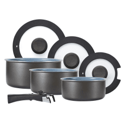 Image showing the Freedom 7 Piece Non-Stick Cookware Set, Black product.