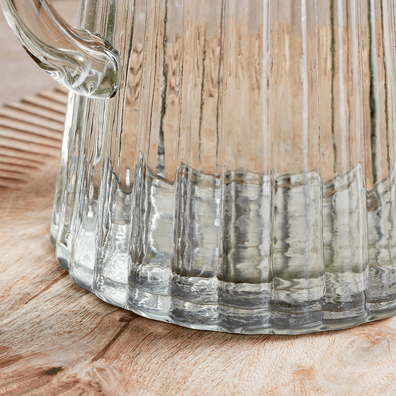 Minati Ribbed Glass Jug, 2.5L, Clear