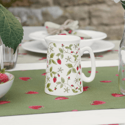 Image showing the Strawberries Small Jug, 300ml, White, Green, Red product.