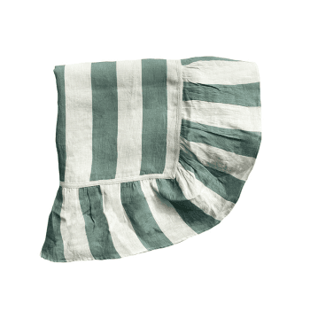 Image showing the Wide Stripe Tablecloth, 240cm x 150cm, Sea Green product.