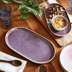 Image showing the Minerals Oval Platter, L35 x W19cm, Amethyst product.