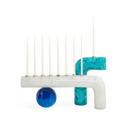 Image showing the Mustique Menorah, 37cm, Blue product.