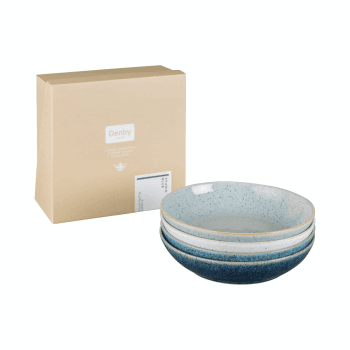 Image showing the Studio Blue Set of 4 pasta bowls, 22 x 5cm, Blue Tones product.