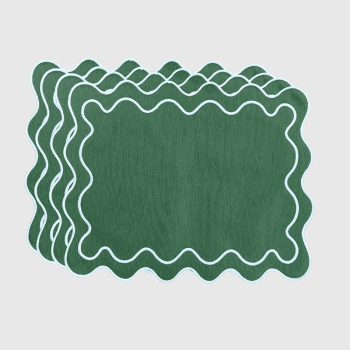 Image showing the Meadow Set of 4 Placemats, L45 x W36cm, Green product.