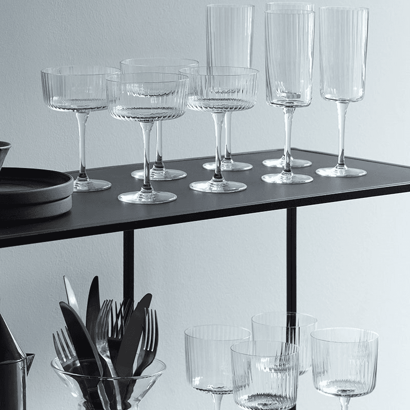 Gio Line Set of 4 Champagne/Cocktail Glasses, 230ml, Clear