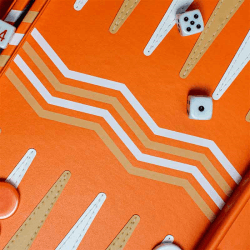 Image showing the Leather Backgammon Board, L45 x W38cm, Orange product.