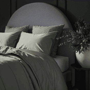 Image showing the Luxe Cotton King Size Duvet Cover, Moss product.