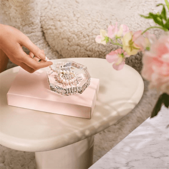Image showing the Lismore Diamond Tray, 10cm, Clear product.