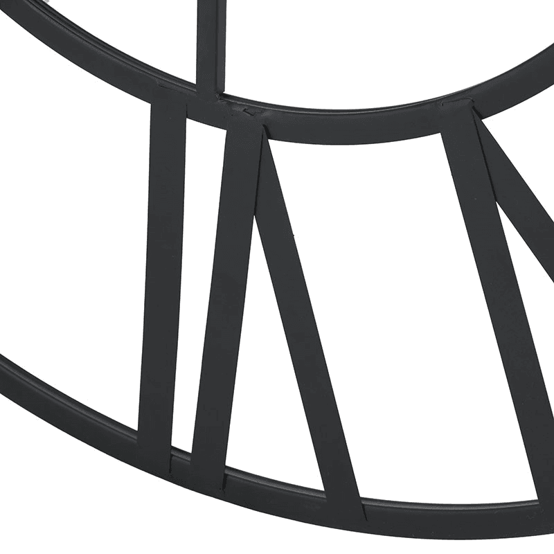 Metal Wall Clock, D120cm, Black