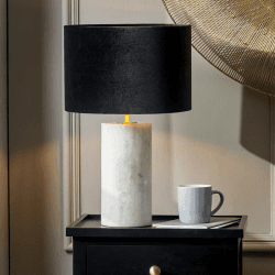 Image showing the Kiorini Table Lamp Base, H35cm, White Marble product.
