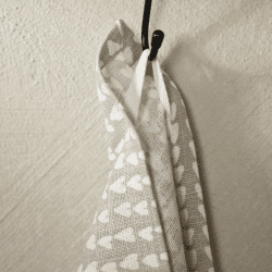 Image showing the Ditsy Set of 2 Heart Tea Towels, W50cm x L70cm, White/Grey product.