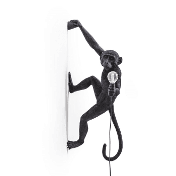 Image showing the Monkey Right hand hanging lamp, H21 x W37cm, Black product.