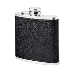 Image showing the Classic Hip Flask, H11.5 x W9.5cm, Black Pebble product.