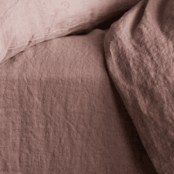 Image showing the Linen Fitted Sheet, King, Vintage Rose product.