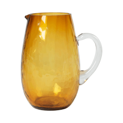 Image showing the Hammered Mouth Blown Jug, H22cm, Amber product.