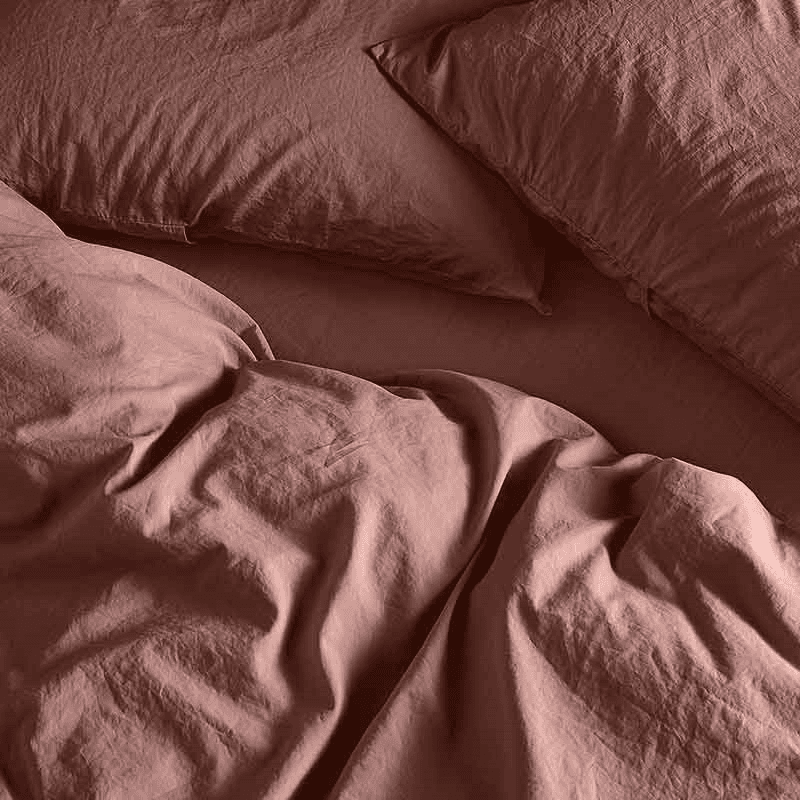 Relaxed Cotton Duvet Cover, Super King, Rust