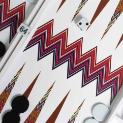 Image showing the Zig Zag Backgammon Board, L45 x W38cm, White product.