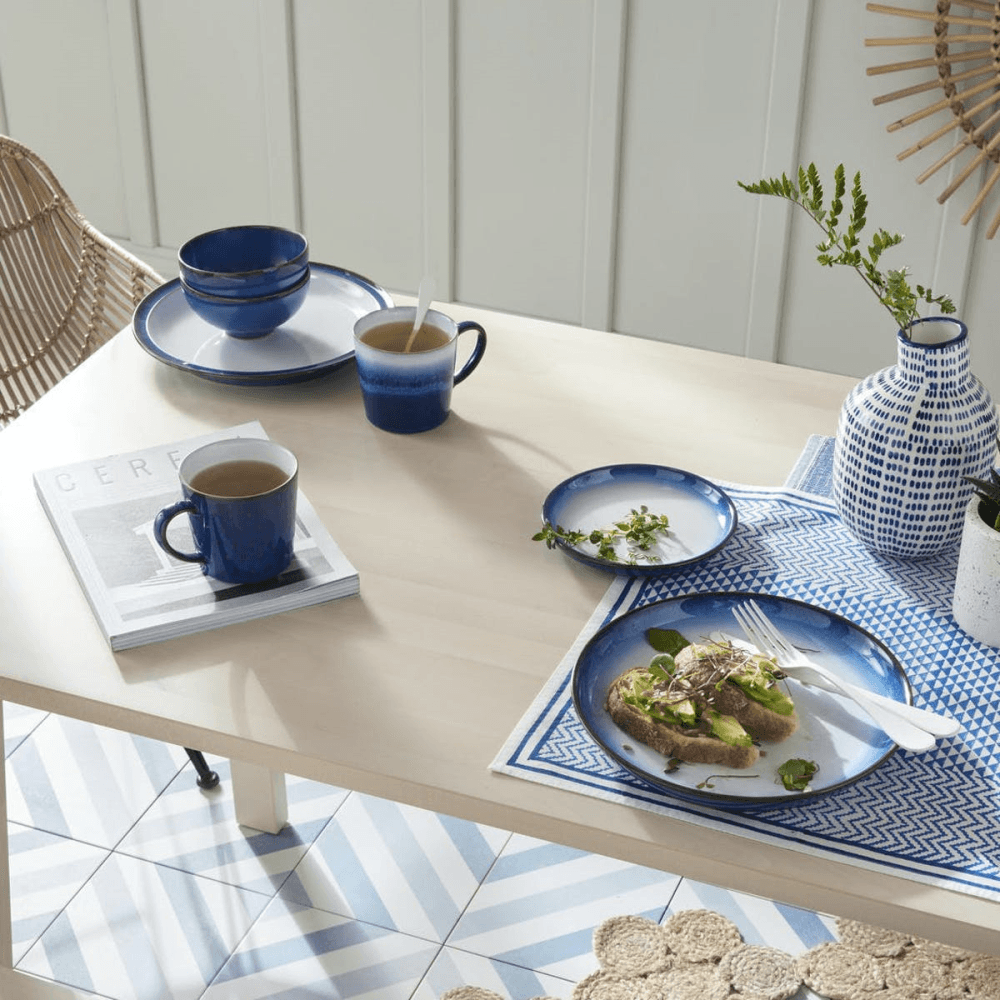 Blue Haze 12 piece coupe tableware set, Blue