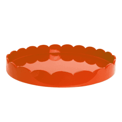 Image showing the Lacquered Scallop Round Tray D50cm, Orange product.
