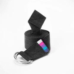 Image showing the D-ring Yoga Belt, 200 x 3.7cm, Black product.