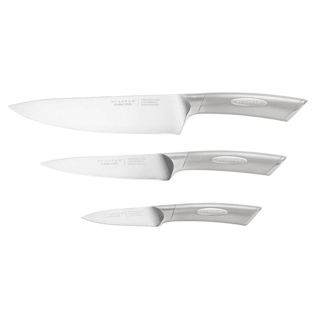 Classic, 3 Piece Knife Set, Steel, Metallic
