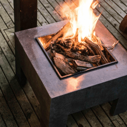 Image showing the Outdoor square firebowl & square console, W40cm, Granite product.