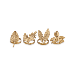 Image showing the Leaf Brass Napkin Rings, Brass product.